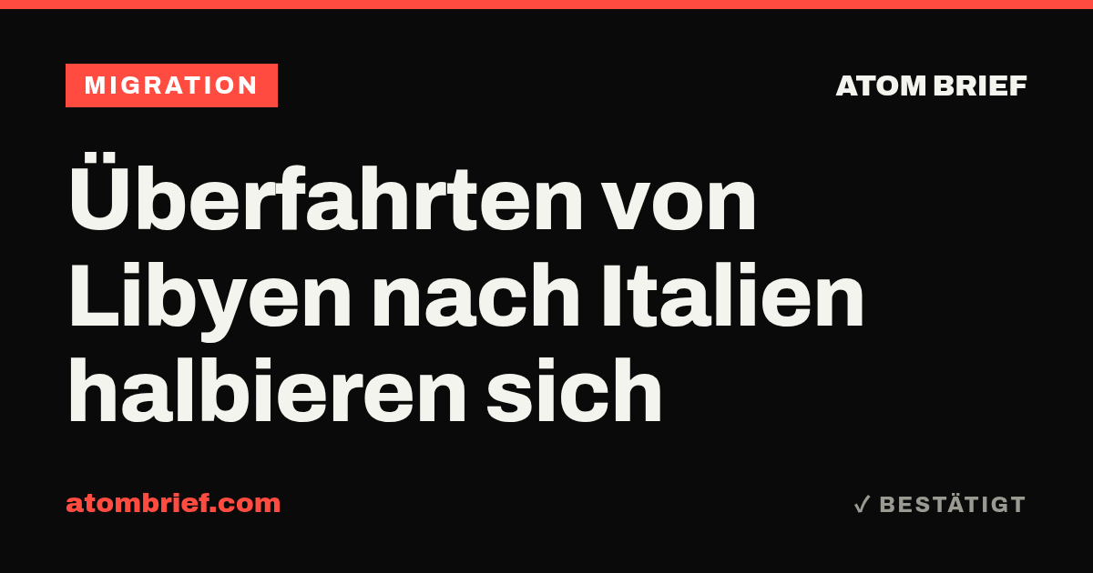 Überfahrten von Libyen nach Italien halbieren sich