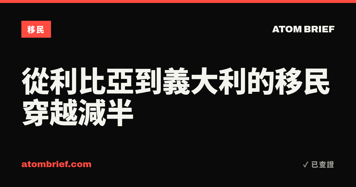 從利比亞到義大利的移民穿越減半