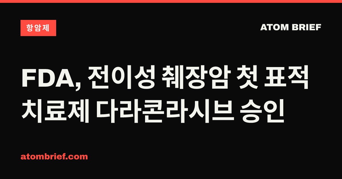 FDA, 전이성 췌장암 첫 표적 치료제 다라콘라시브 승인