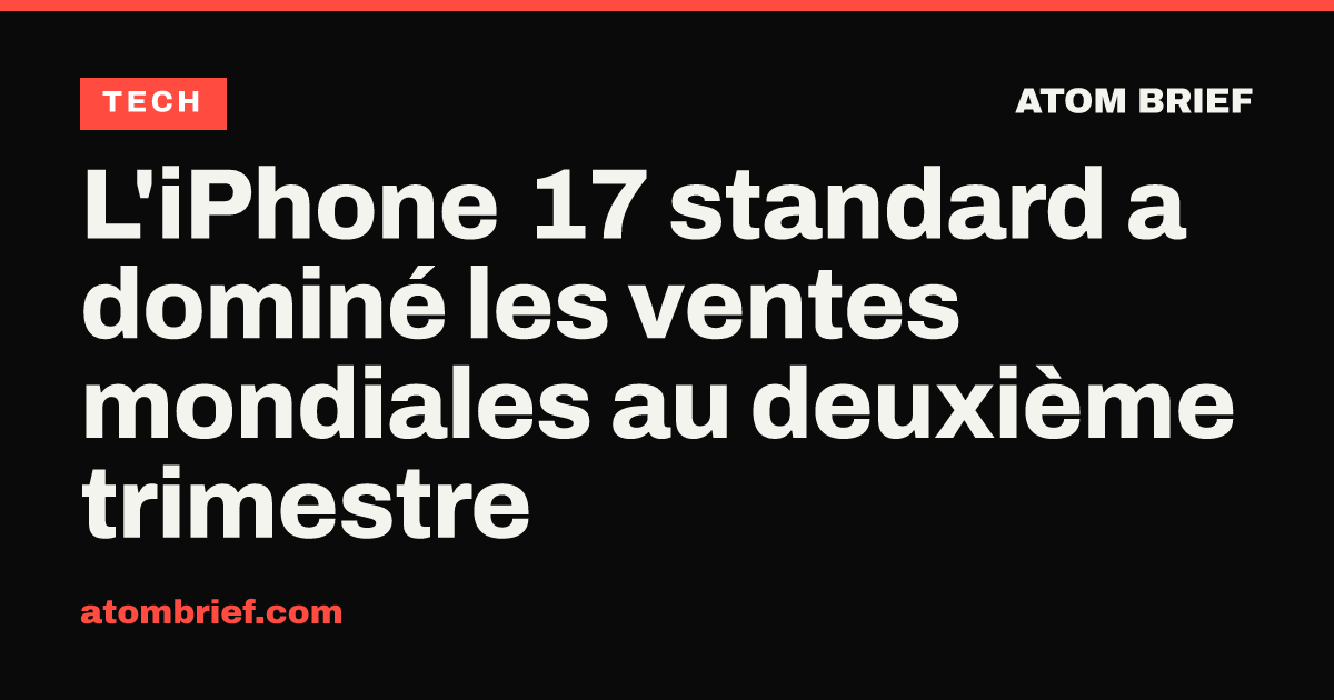 L'iPhone 17 standard a dominé les ventes mondiales au deuxième trimestre