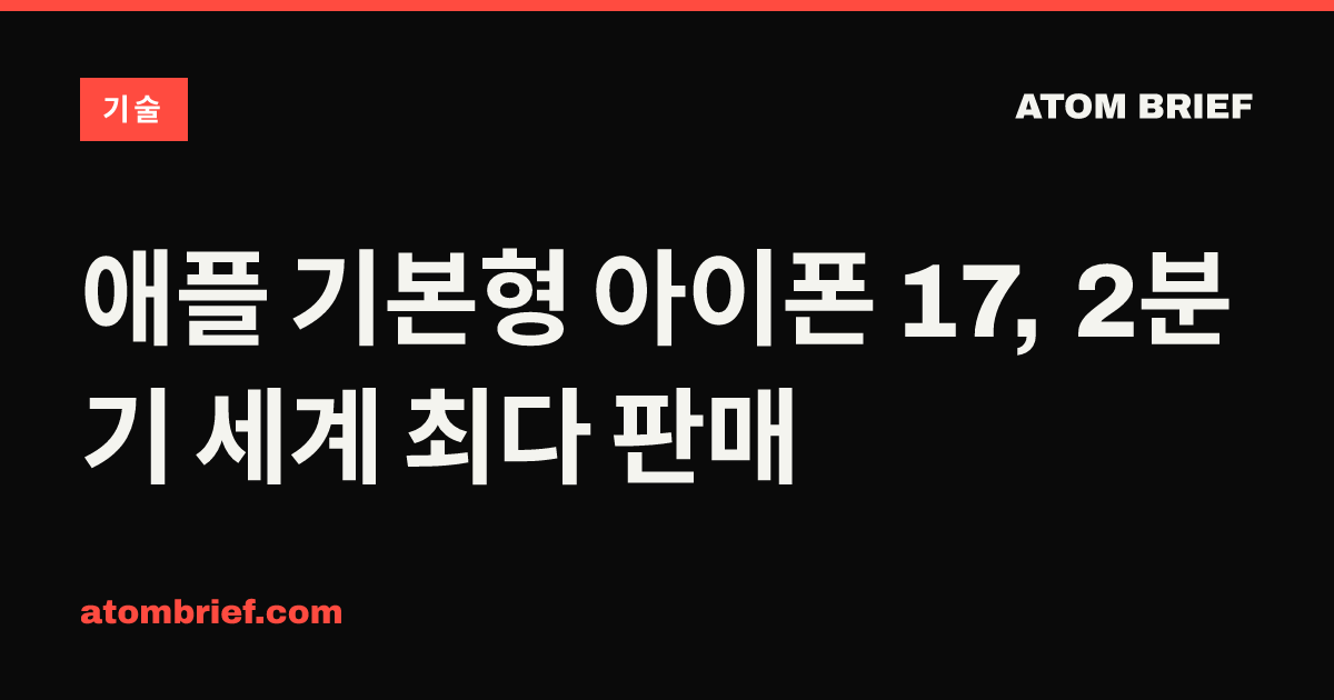 애플 기본형 아이폰 17, 2분기 세계 최다 판매