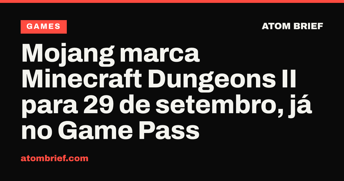Mojang marca Minecraft Dungeons II para 29 de setembro, já no Game Pass