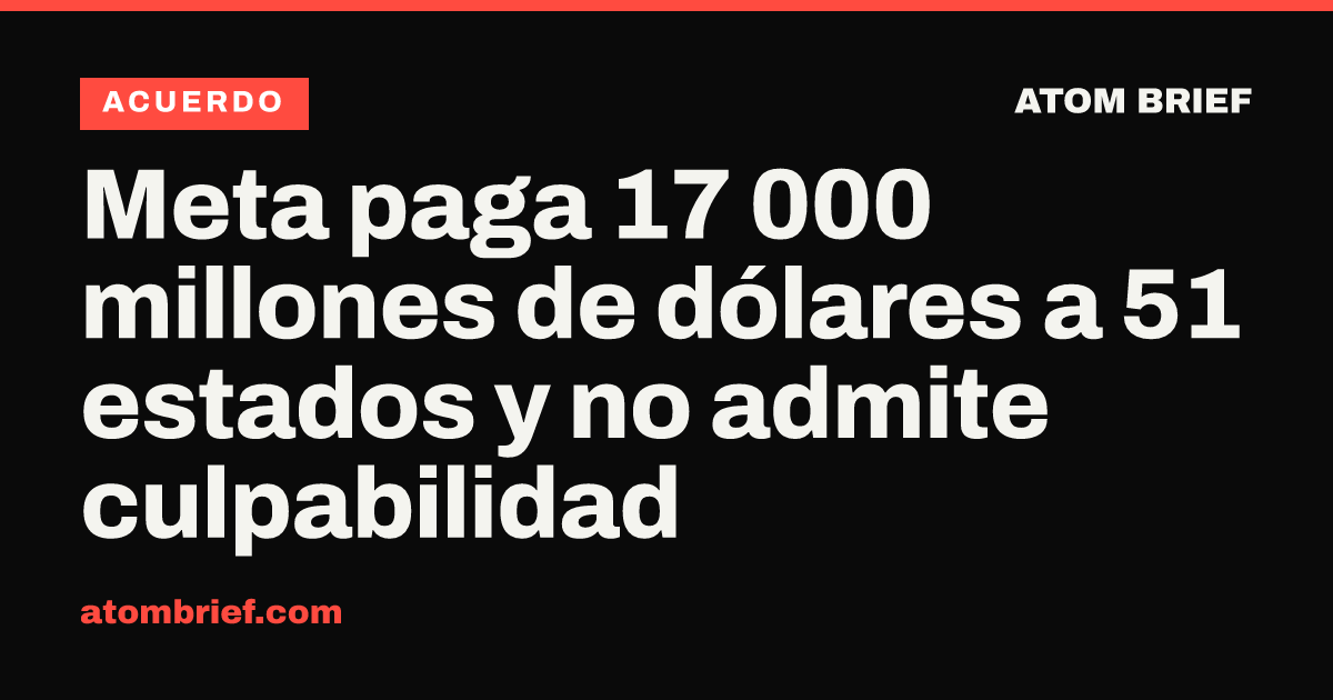 Meta paga 17 000 millones de dólares a 51 estados y no admite culpabilidad