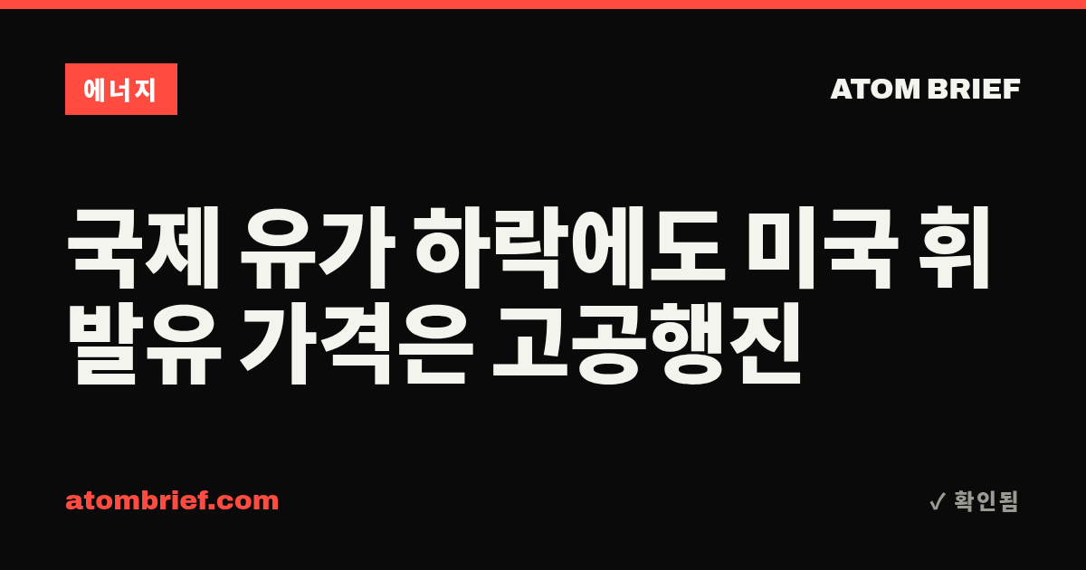 국제 유가 하락에도 미국 휘발유 가격은 고공행진