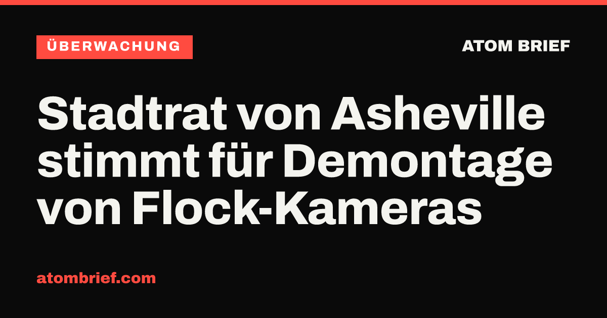 Stadtrat von Asheville stimmt für Demontage von Flock-Kameras