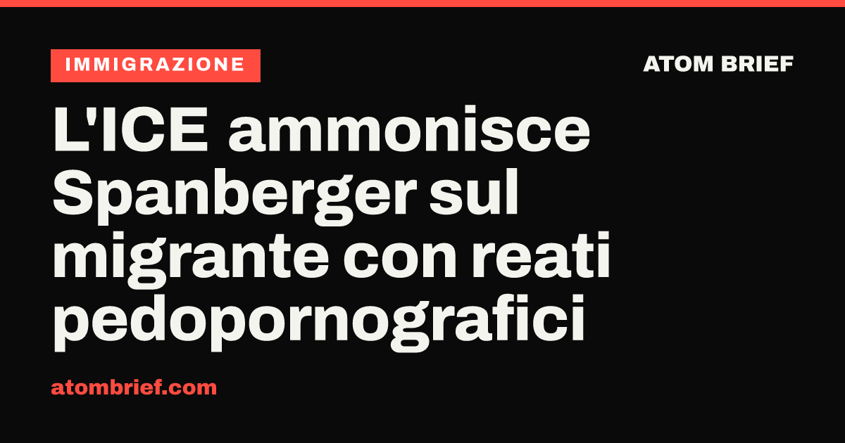 L'ICE ammonisce Spanberger sul migrante con reati pedopornografici