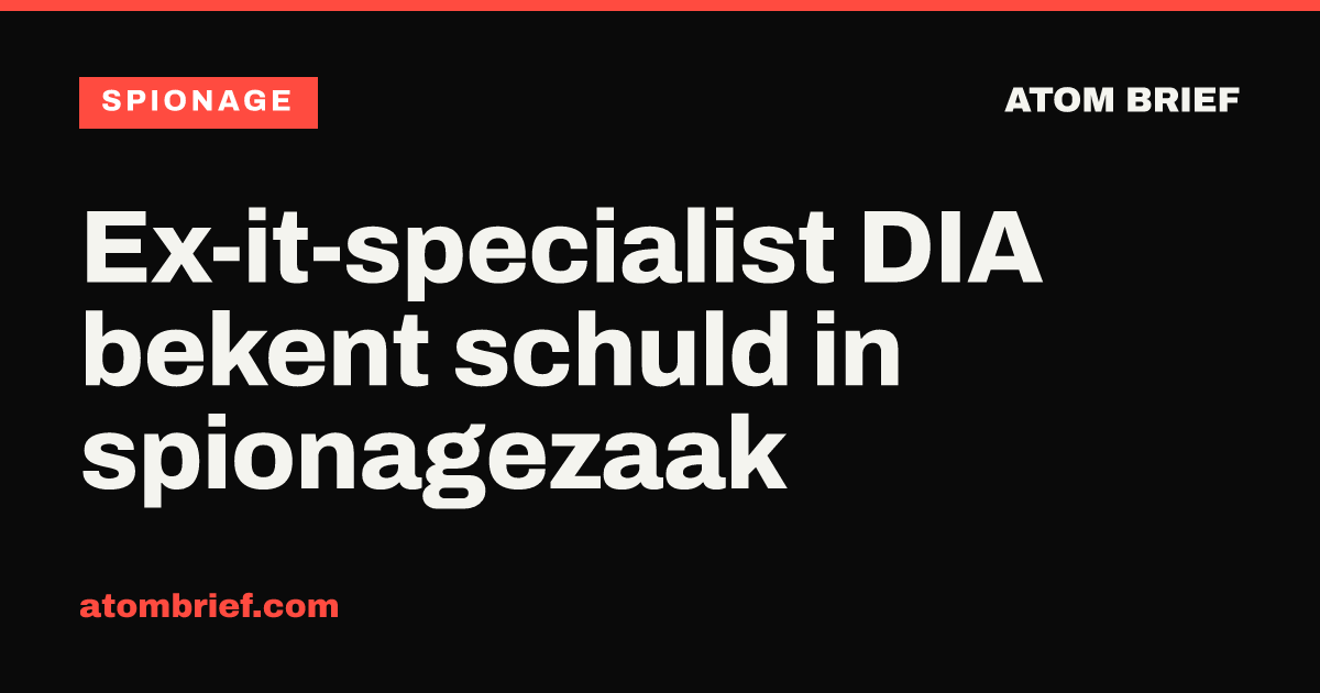 Ex-it-specialist DIA bekent schuld in spionagezaak