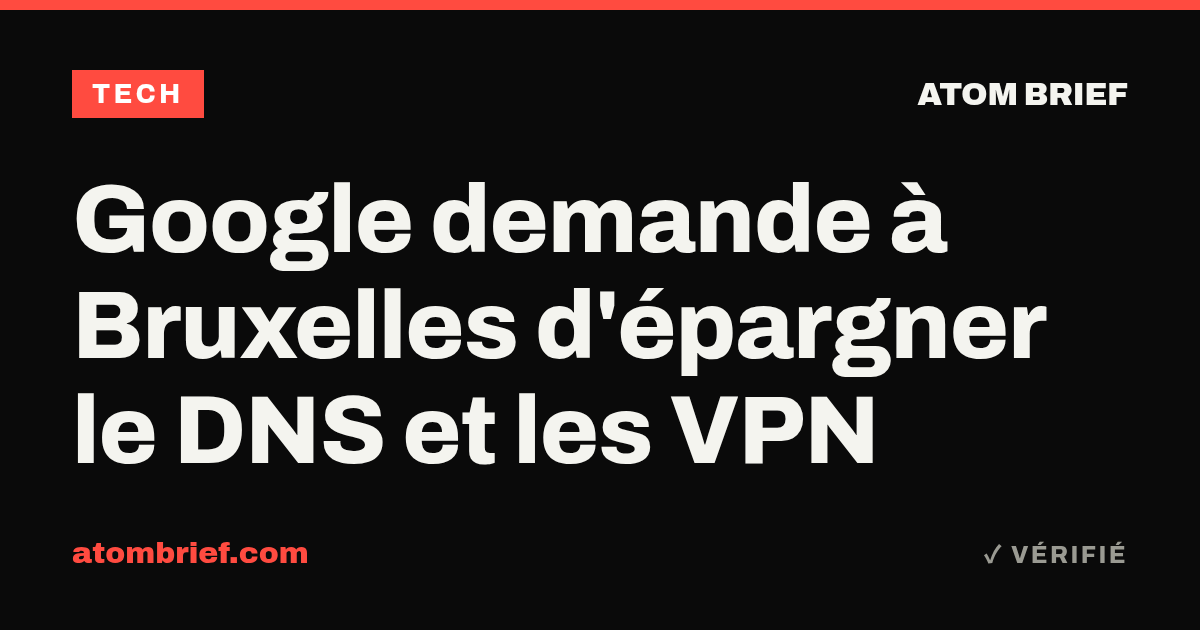 Google demande à Bruxelles d'épargner le DNS et les VPN