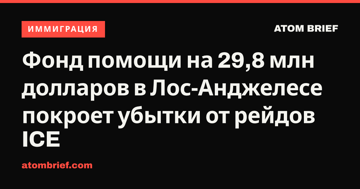 Фонд помощи на 29,8 млн долларов в Лос-Анджелесе покроет убытки от рейдов ICE