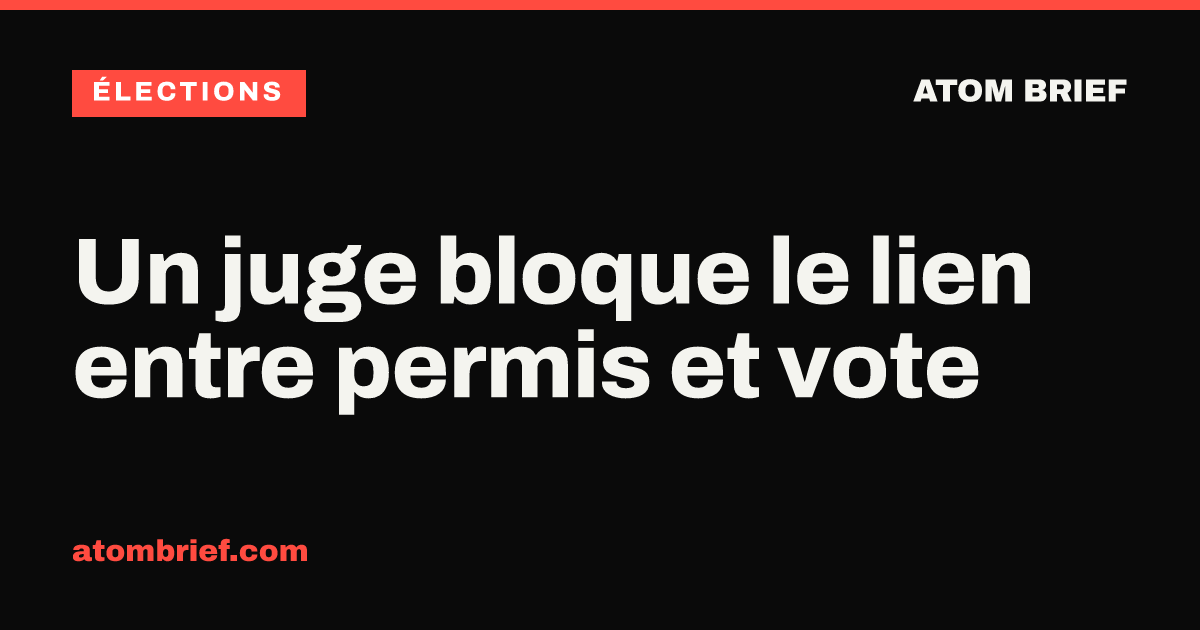 Un juge bloque le lien entre permis et vote