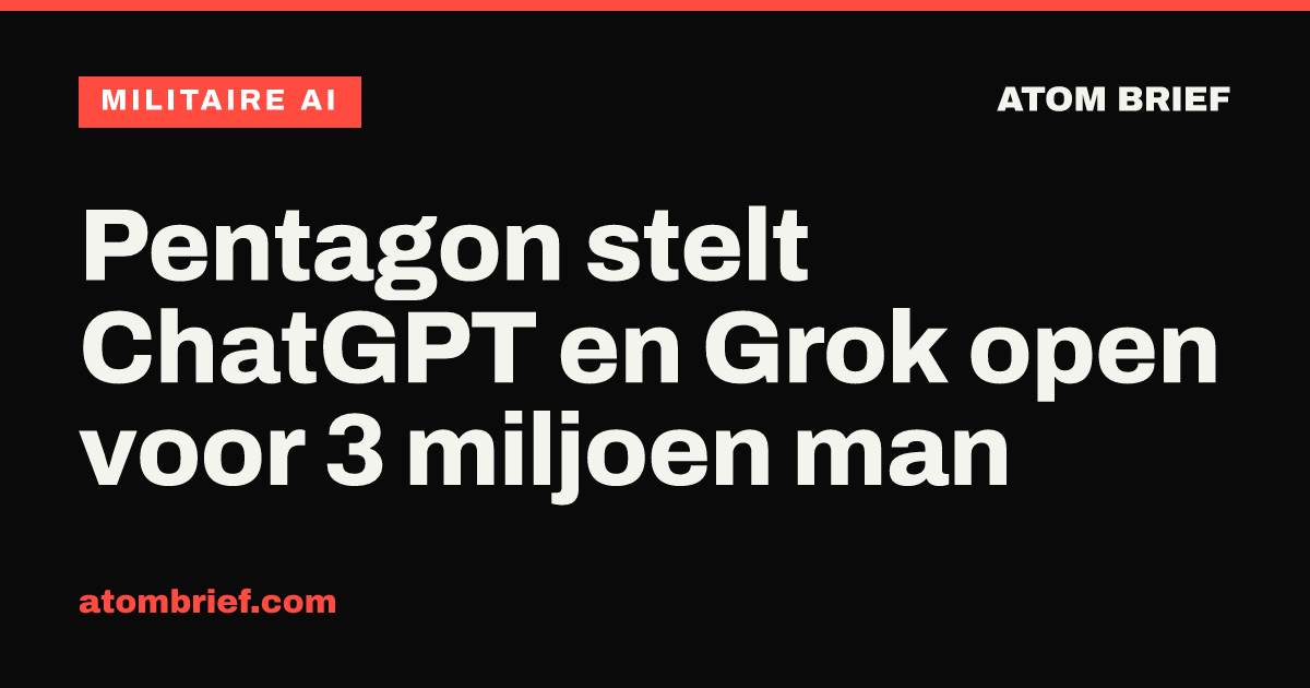 Pentagon stelt ChatGPT en Grok open voor 3 miljoen man