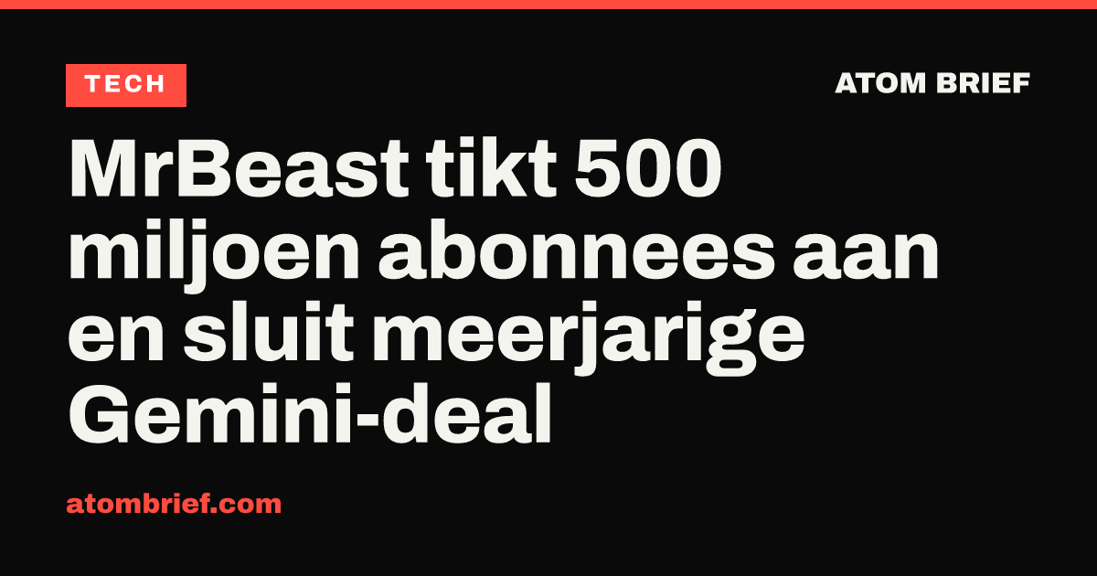 MrBeast tikt 500 miljoen abonnees aan en sluit meerjarige Gemini-deal
