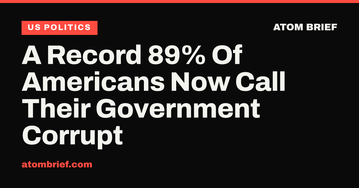 A Record 89% Of Americans Now Call Their Government Corrupt