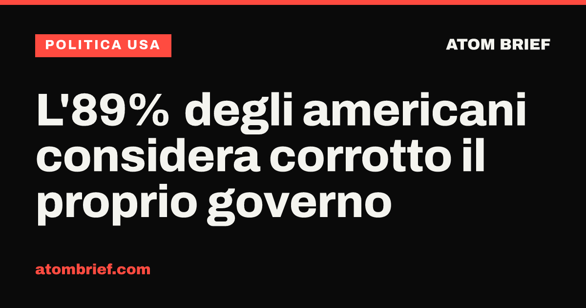 L'89% degli americani considera corrotto il proprio governo