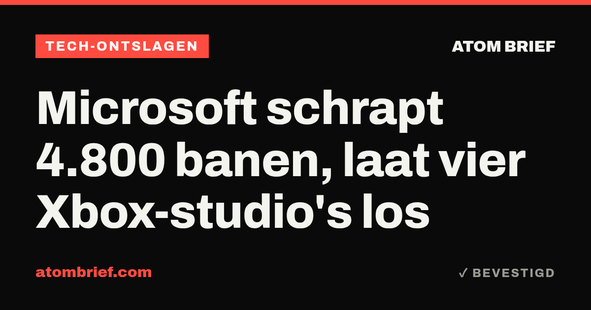 Microsoft schrapt 4.800 banen, laat vier Xbox-studio's los