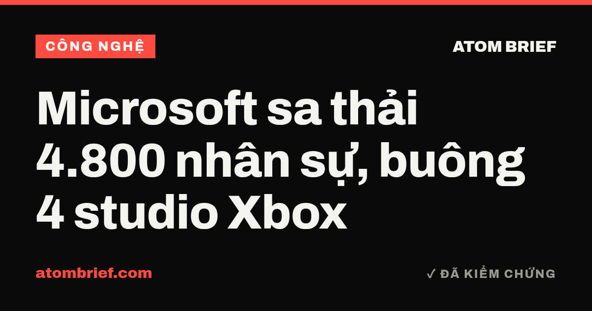 Microsoft sa thải 4.800 nhân sự, buông 4 studio Xbox