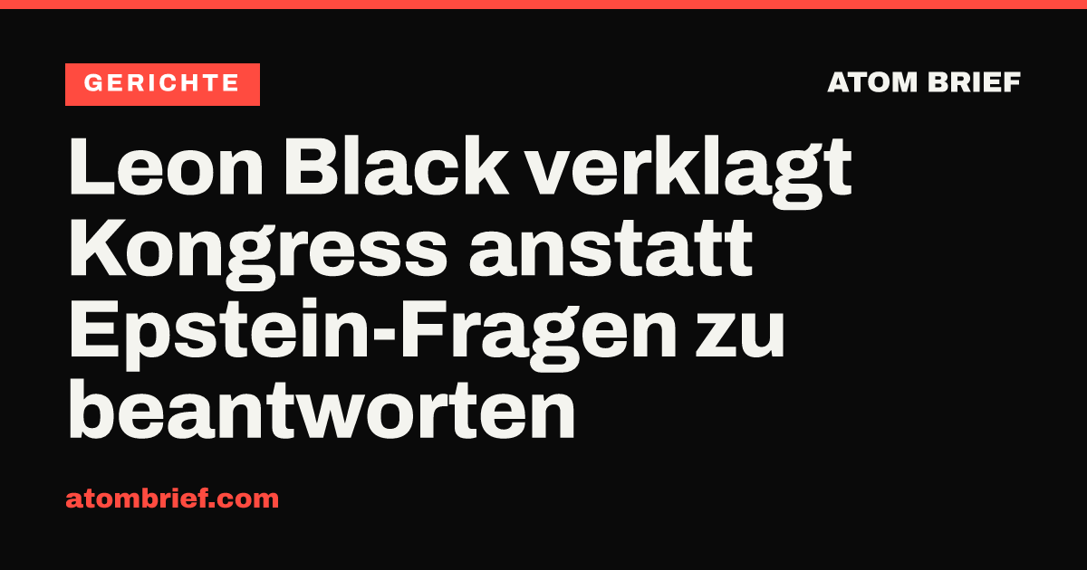 Leon Black verklagt Kongress anstatt Epstein-Fragen zu beantworten