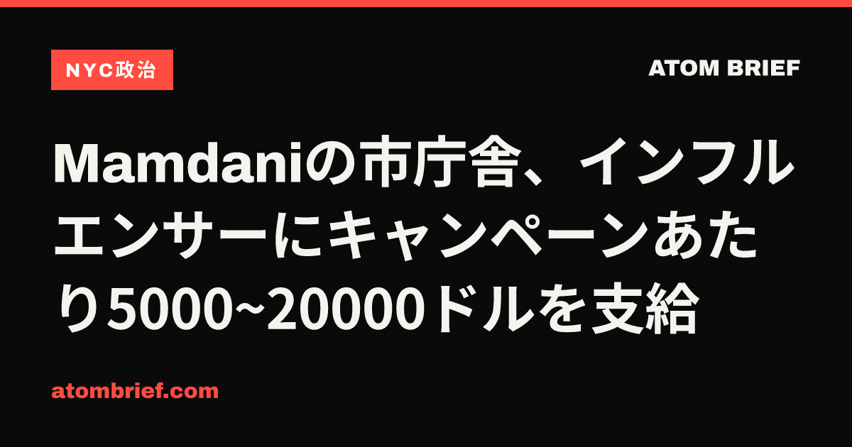 Mamdaniの市庁舎、インフルエンサーにキャンペーンあたり5000~20000ドルを支給