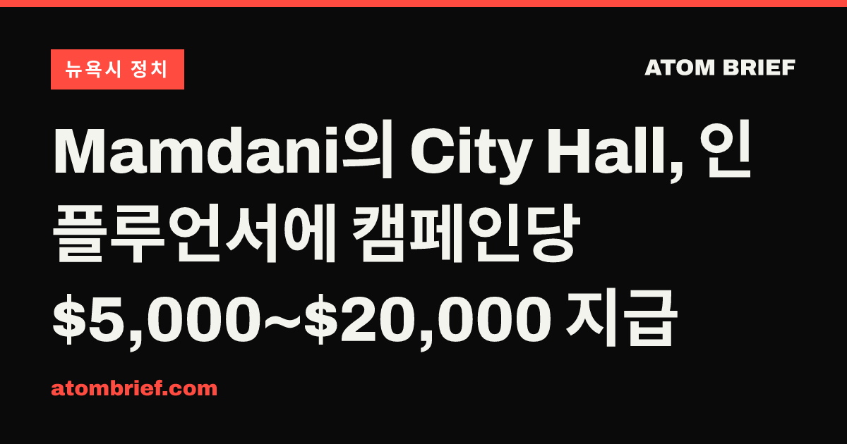 Mamdani의 City Hall, 인플루언서에 캠페인당 $5,000~$20,000 지급