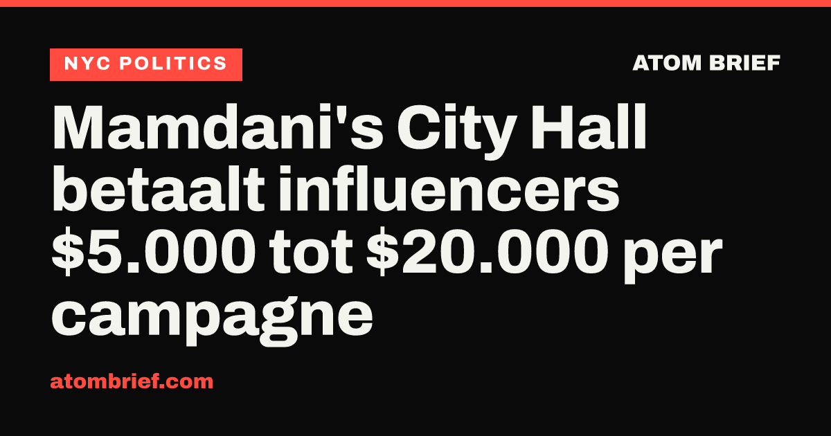 Mamdani's City Hall betaalt influencers $5.000 tot $20.000 per campagne