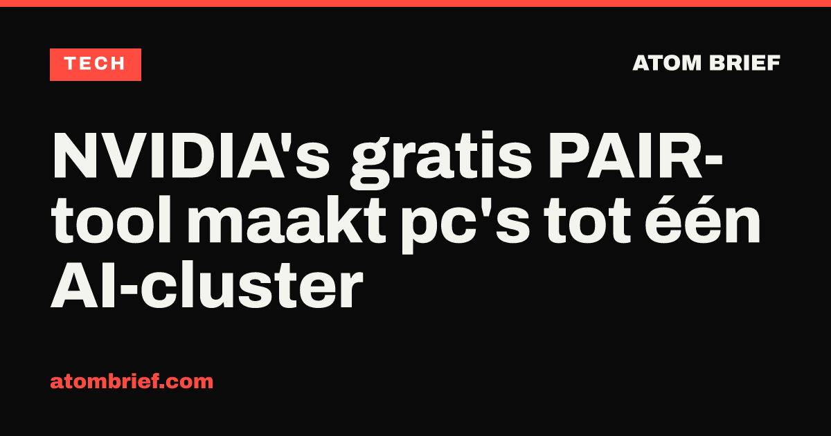 NVIDIA's gratis PAIR-tool maakt pc's tot één AI-cluster