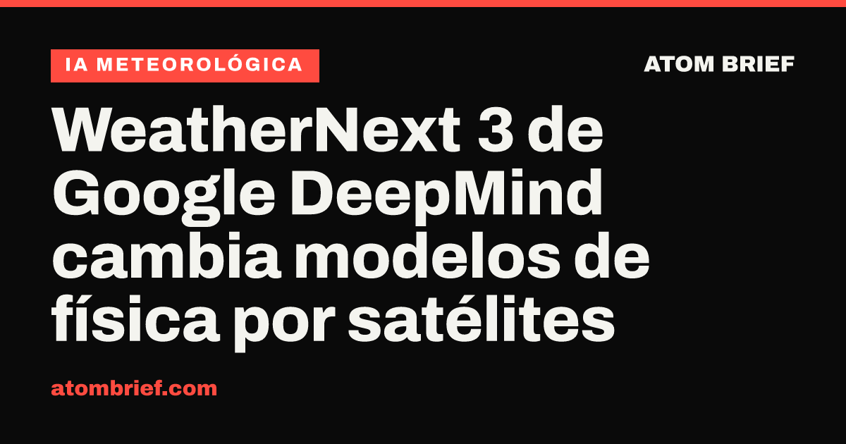 WeatherNext 3 de Google DeepMind cambia modelos de física por satélites