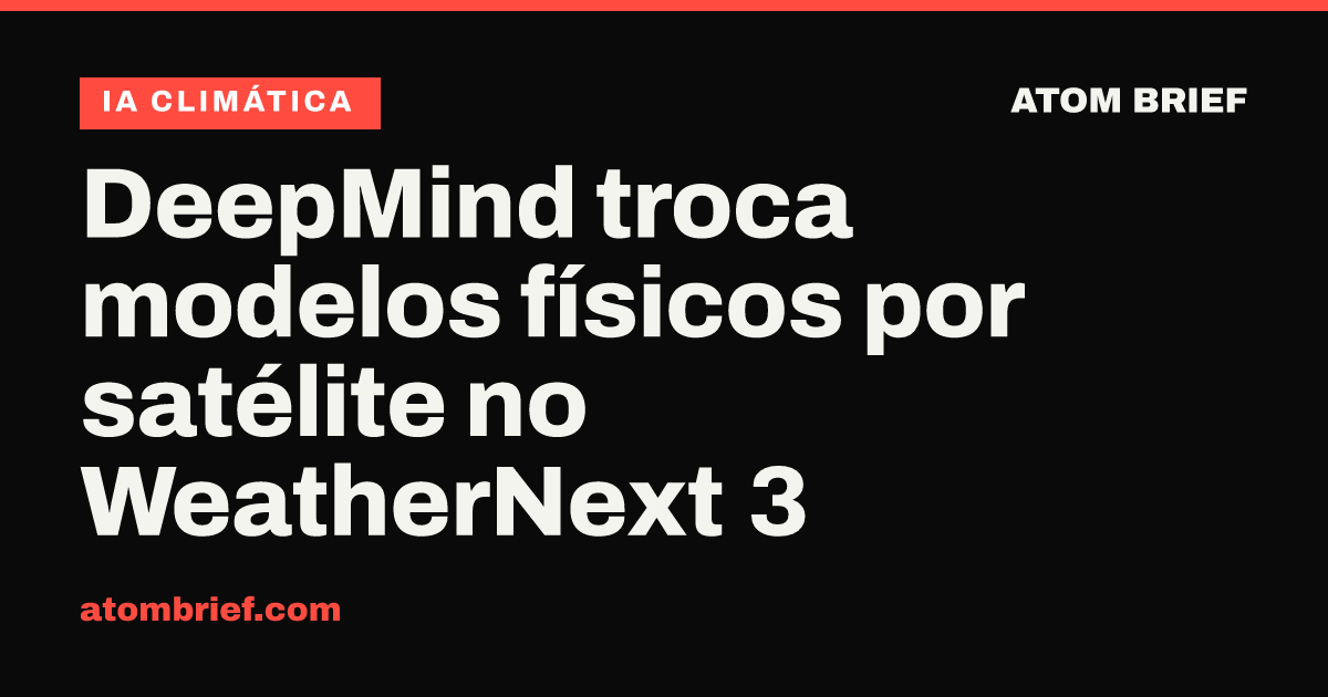 DeepMind troca modelos físicos por satélite no WeatherNext 3