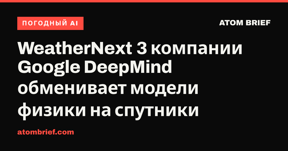 WeatherNext 3 компании Google DeepMind обменивает модели физики на спутники