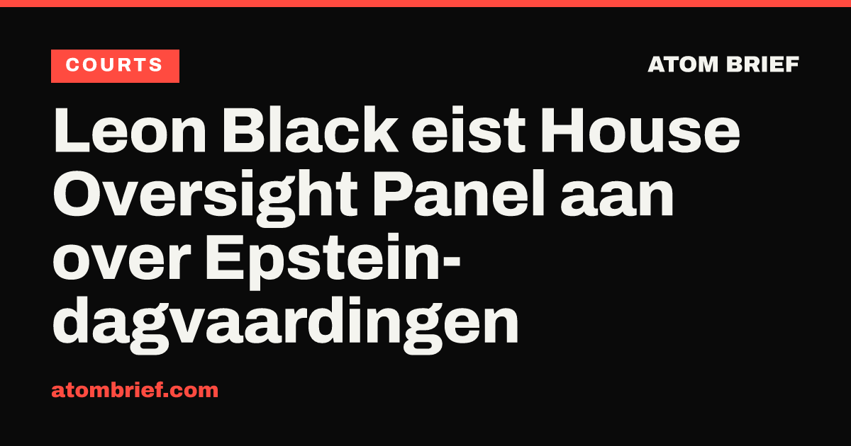 Leon Black eist House Oversight Panel aan over Epstein-dagvaardingen