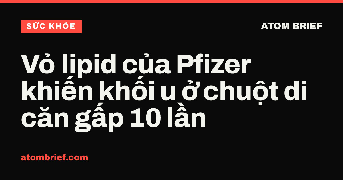 Vỏ lipid của Pfizer khiến khối u ở chuột di căn gấp 10 lần