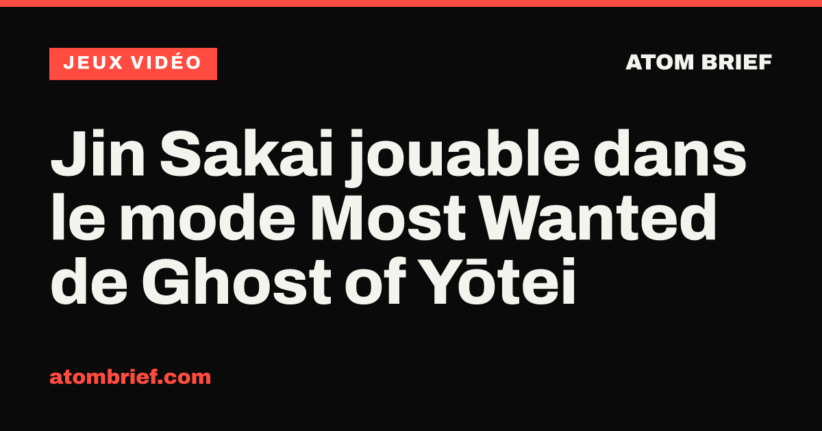 Jin Sakai jouable dans le mode Most Wanted de Ghost of Yōtei