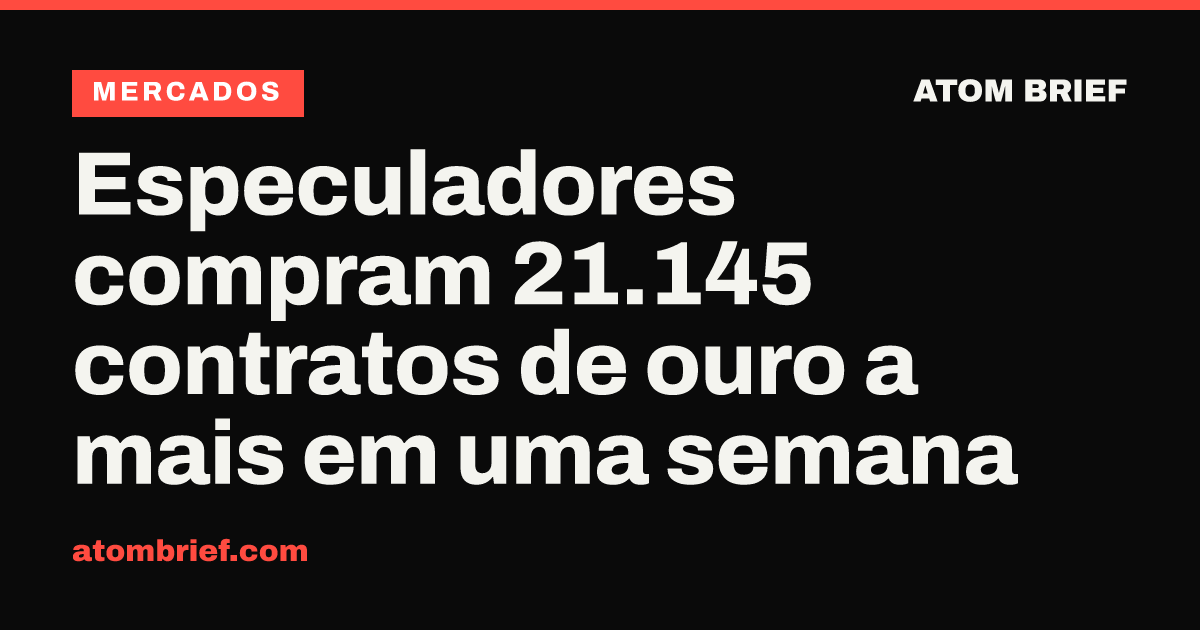 Especuladores compram 21.145 contratos de ouro a mais em uma semana
