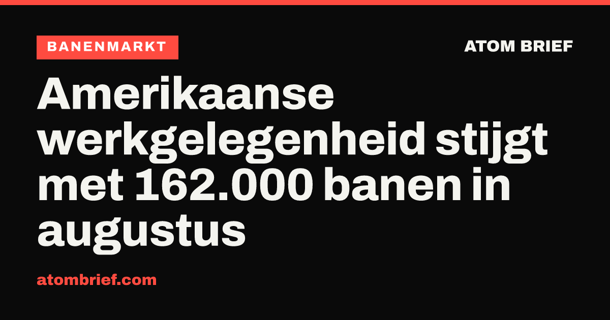 Amerikaanse werkgelegenheid stijgt met 162.000 banen in augustus