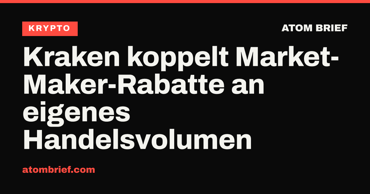 Kraken koppelt Market-Maker-Rabatte an eigenes Handelsvolumen