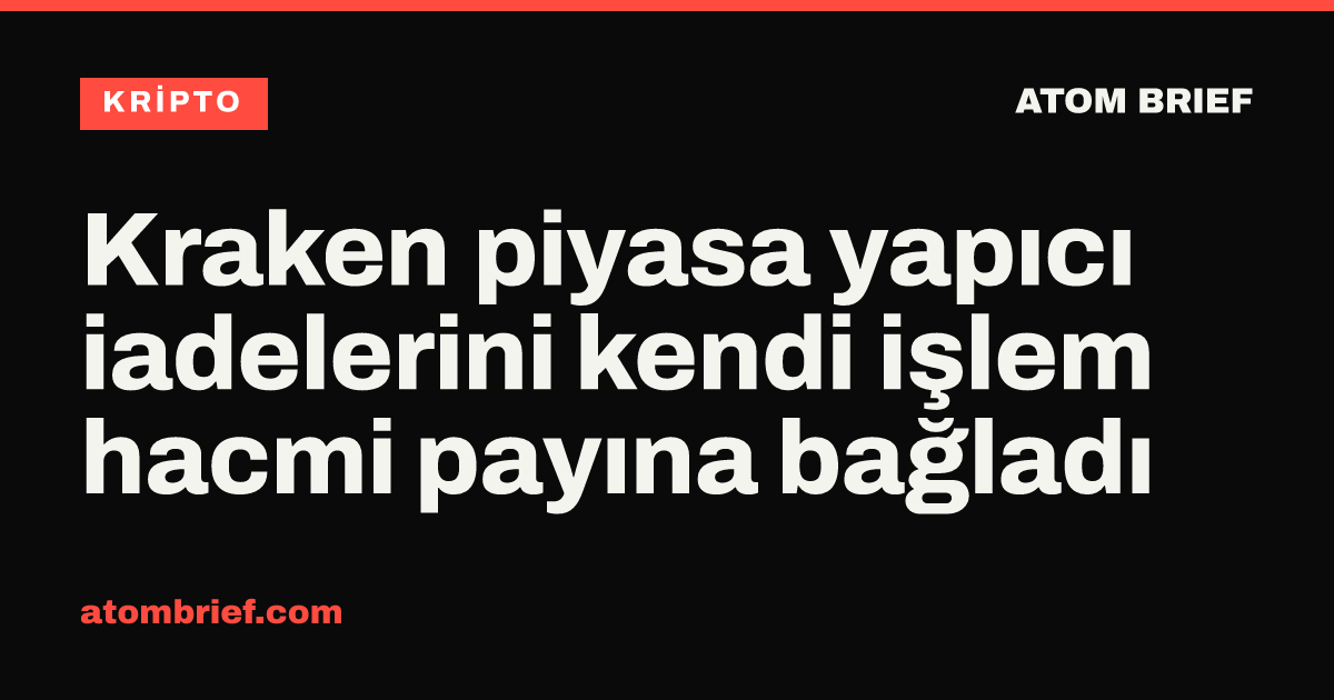 Kraken piyasa yapıcı iadelerini kendi işlem hacmi payına bağladı