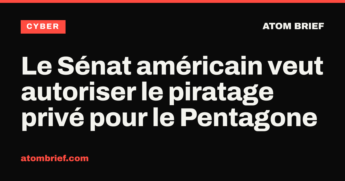 Le Sénat américain veut autoriser le piratage privé pour le Pentagone