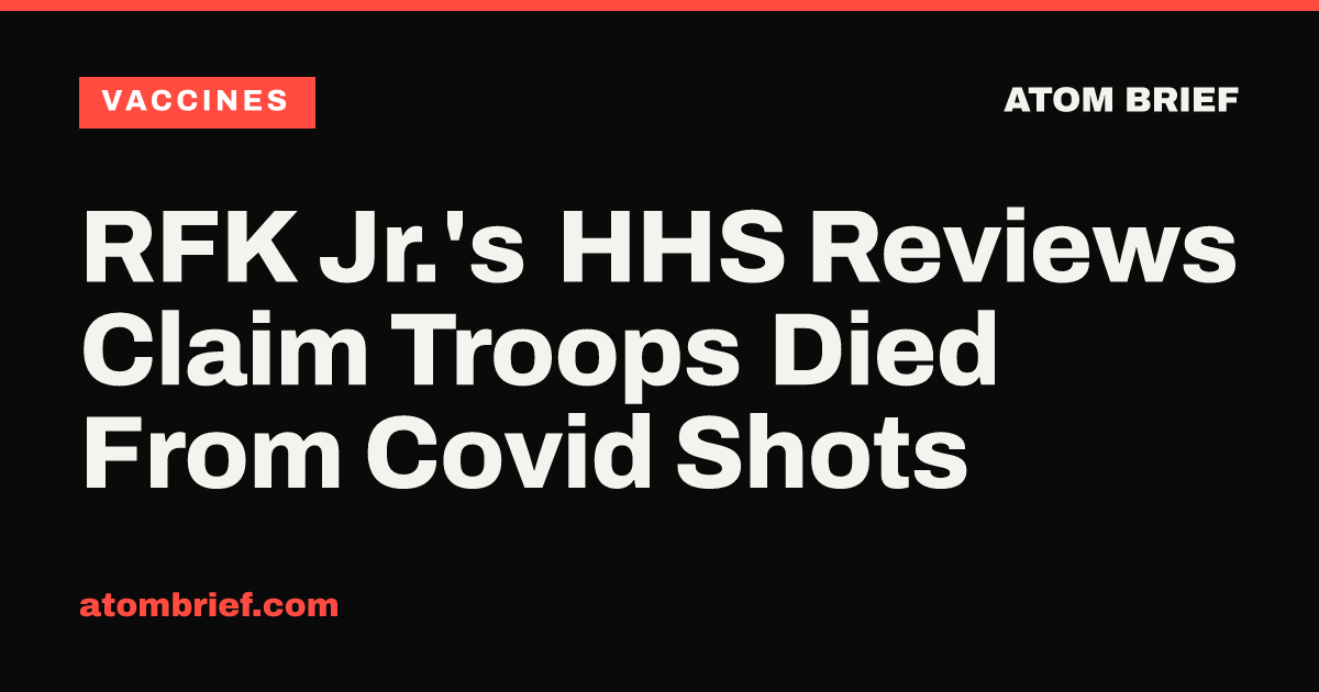 RFK Jr.'s HHS Reviews Claim Troops Died From Covid Shots