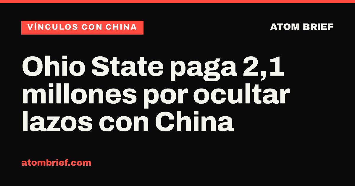 Ohio State paga 2,1 millones por ocultar lazos con China