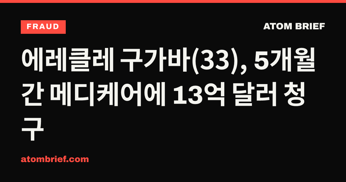 에레클레 구가바(33), 5개월간 메디케어에 13억 달러 청구