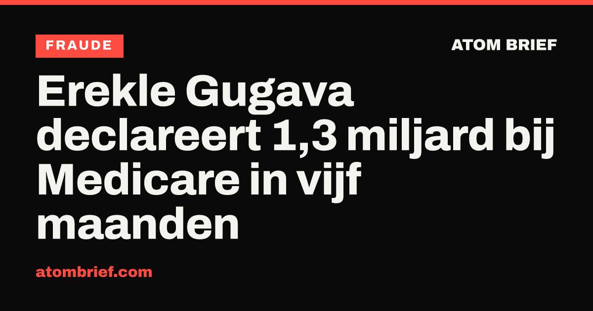 Erekle Gugava declareert 1,3 miljard bij Medicare in vijf maanden