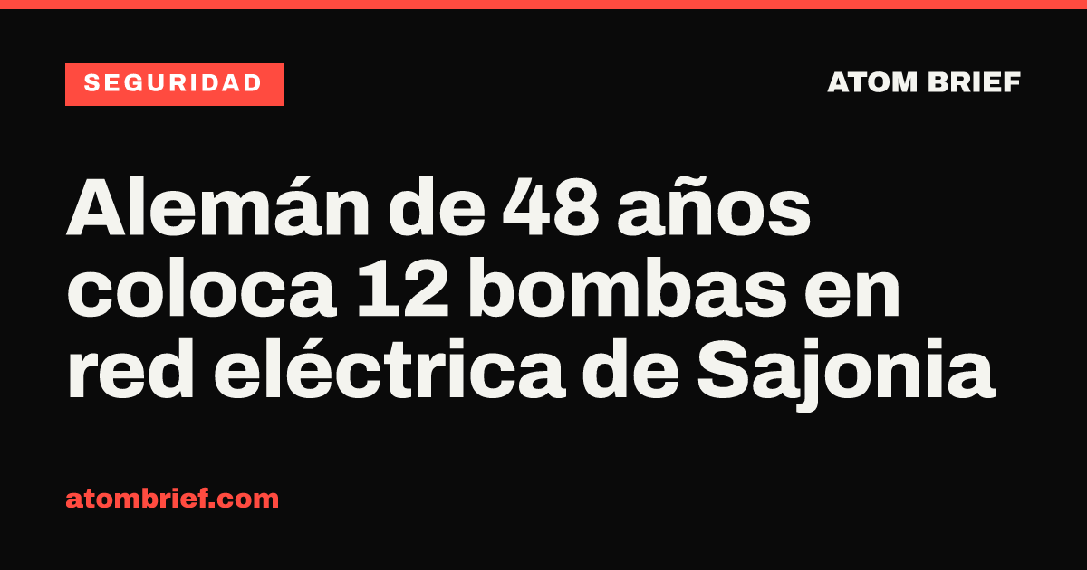 Alemán de 48 años coloca 12 bombas en red eléctrica de Sajonia