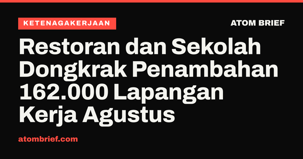 Restoran dan Sekolah Dongkrak Penambahan 162.000 Lapangan Kerja Agustus