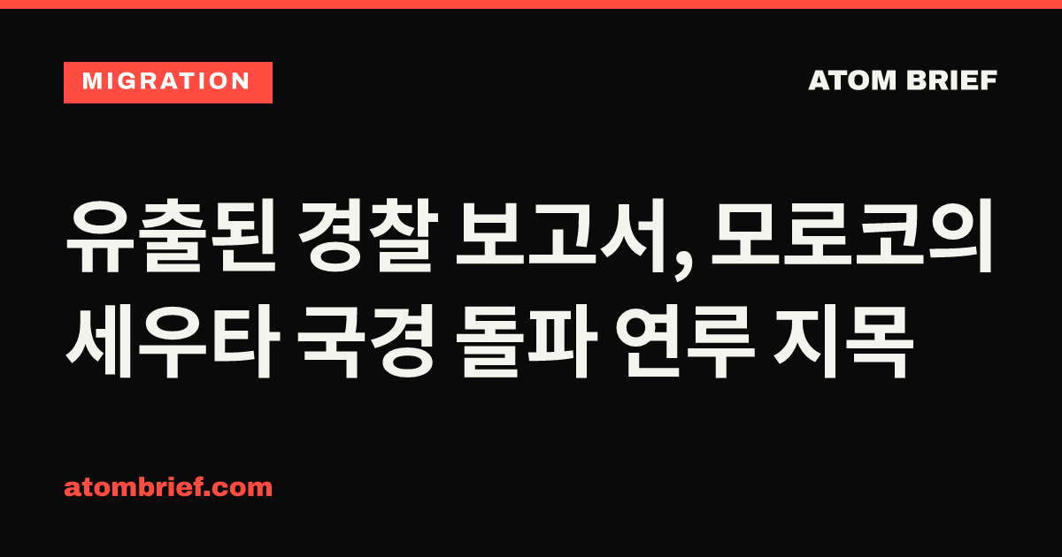 유출된 경찰 보고서, 모로코의 세우타 국경 돌파 연루 지목