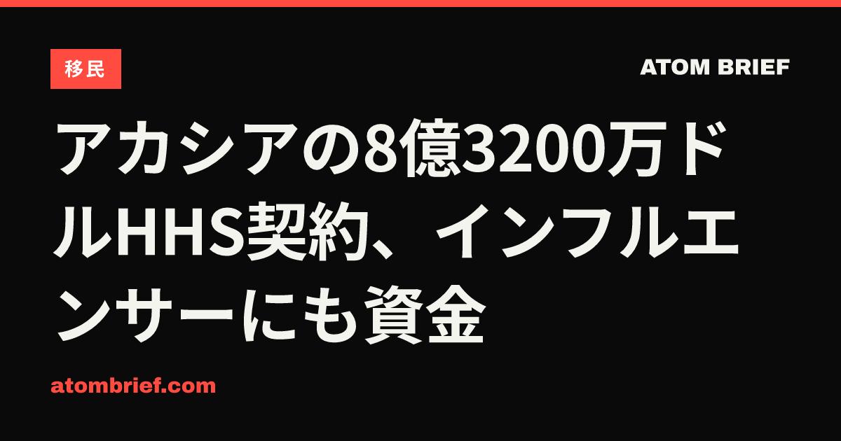 アカシアの8億3200万ドルHHS契約、インフルエンサーにも資金