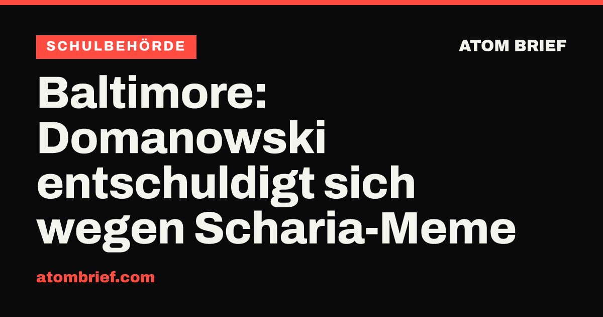 Baltimore: Domanowski entschuldigt sich wegen Scharia-Meme