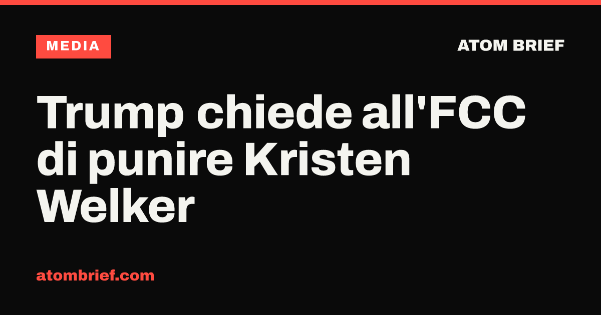 Trump chiede all'FCC di punire Kristen Welker