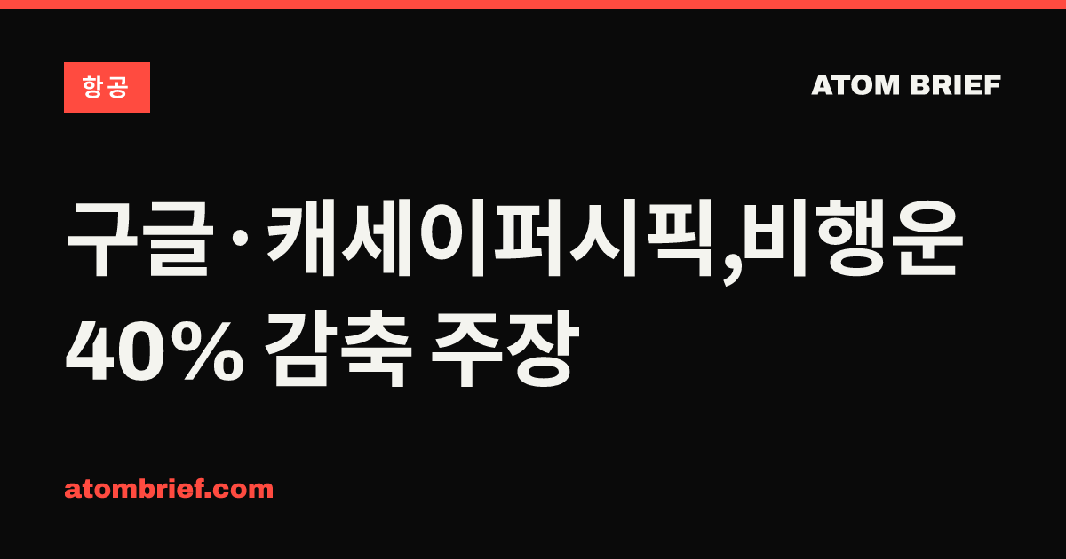 구글·캐세이퍼시픽, 비행운 40% 감축 주장