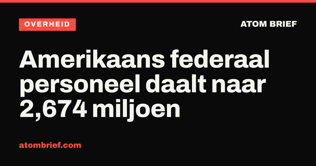 Amerikaans federaal personeel daalt naar 2,674 miljoen