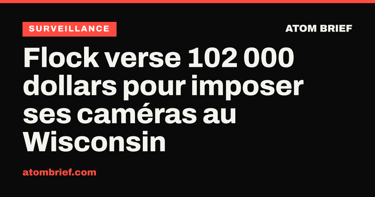 Flock verse 102 000 dollars pour imposer ses caméras au Wisconsin
