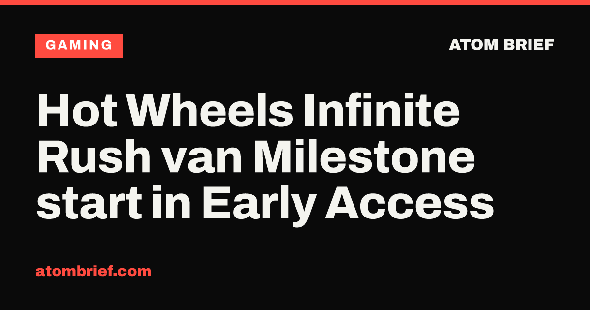 Hot Wheels Infinite Rush van Milestone start in Early Access